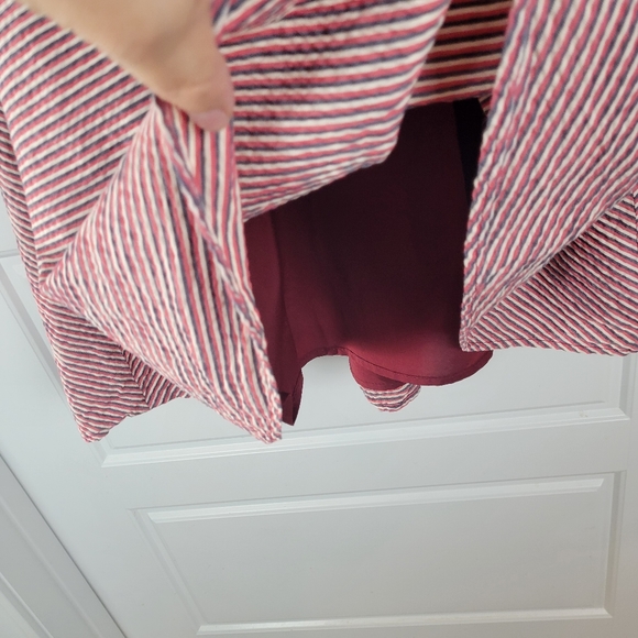 Gal Meets Glam Martha striped one shoulder bow dress with pockets size 4 - Picture 5 of 9